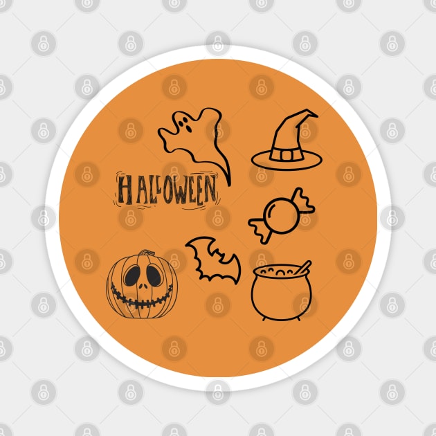 HALLOWEEN STICKERS - STICKER PACK - Black and White Magnet by O.M design